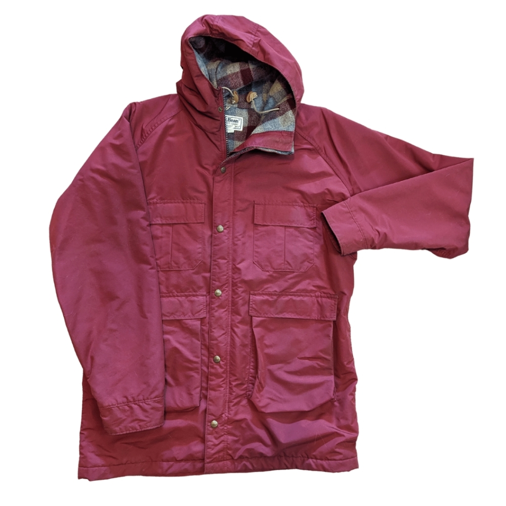 LL BEAN, VINTAGE BAXTER STATE PARKA, MADE IN USA, MEN'S LONG LG, Maroon, Outdoor